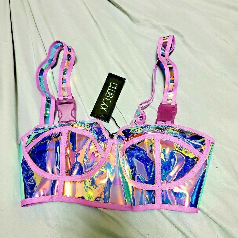 Club Exx HOLO Reflective Rave top XXS